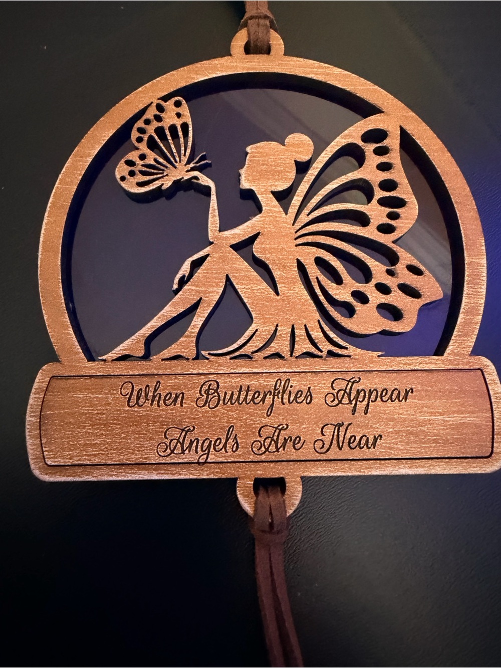 Hand crafted by me fairy/butterfly Wood sun catcher customized made to order - Picture 5 of 5